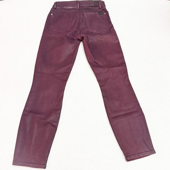 7 For All Mankind Red/Burgundy Straight Leg Skinny Denim Jeans Size 28 - Picture 3 of 8